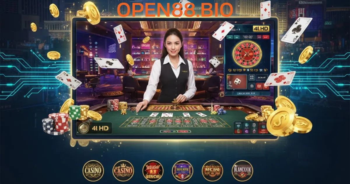 OPEN88 - LINK MỚI NHẤT OPEN88.COM CASINO UY TÍN TOP#1 Sảnh casino với người thật chia và và livesteam thời gian thực
